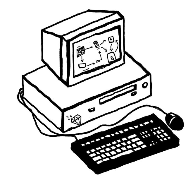old school work computer logo boredofwords jehnny oh